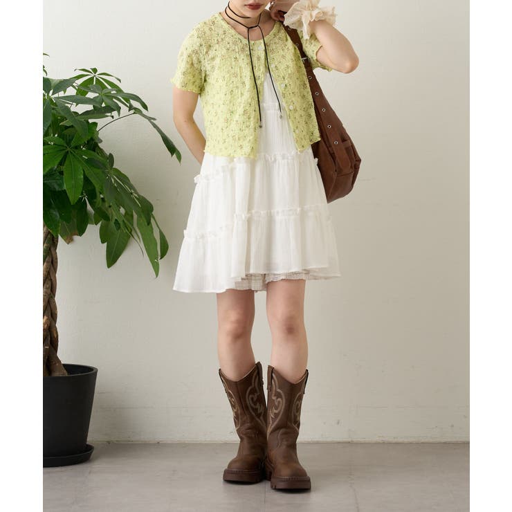 【w closet】小花シャーリングメローカーディガン | PAL GROUP OUTLET | 詳細画像7 