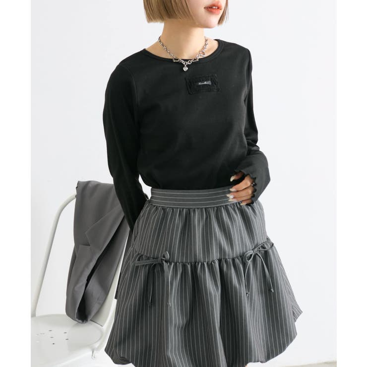 【w closet】フリルネーム付テレコプルオーバー | PAL GROUP OUTLET | 詳細画像1 