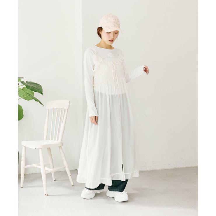 【w closet】シアーフリルキャミワンピース | PAL GROUP OUTLET | 詳細画像6 