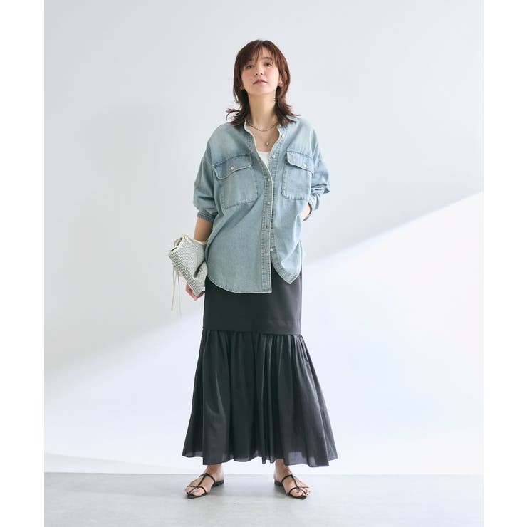 【RIVE DROITE】シアー切替ギャザーマーメイドSK | PAL GROUP OUTLET | 詳細画像2 