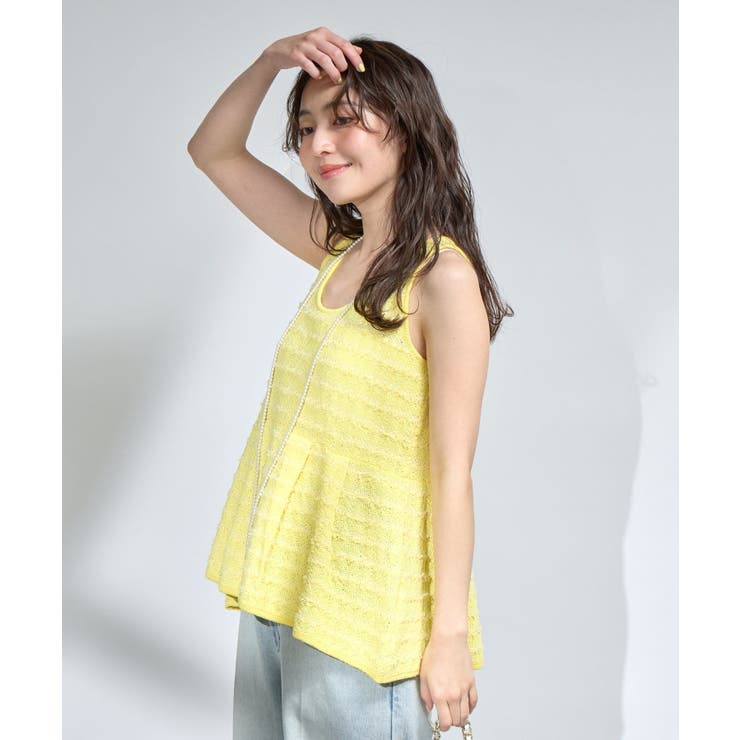 【La boutique BonBon】ツイードノースリペプラムKN | PAL GROUP OUTLET | 詳細画像13 