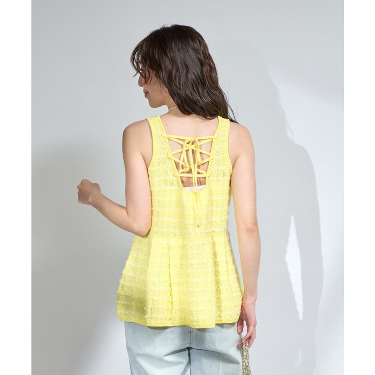 【La boutique BonBon】ツイードノースリペプラムKN | PAL GROUP OUTLET | 詳細画像14 