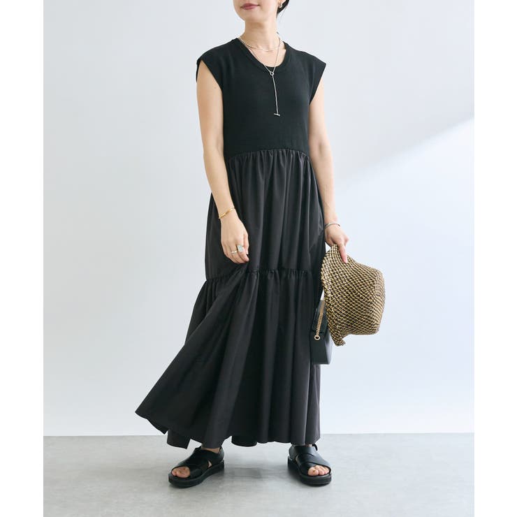 【RIVE DROITE】ニットドッキングティアードOP | PAL GROUP OUTLET | 詳細画像1 