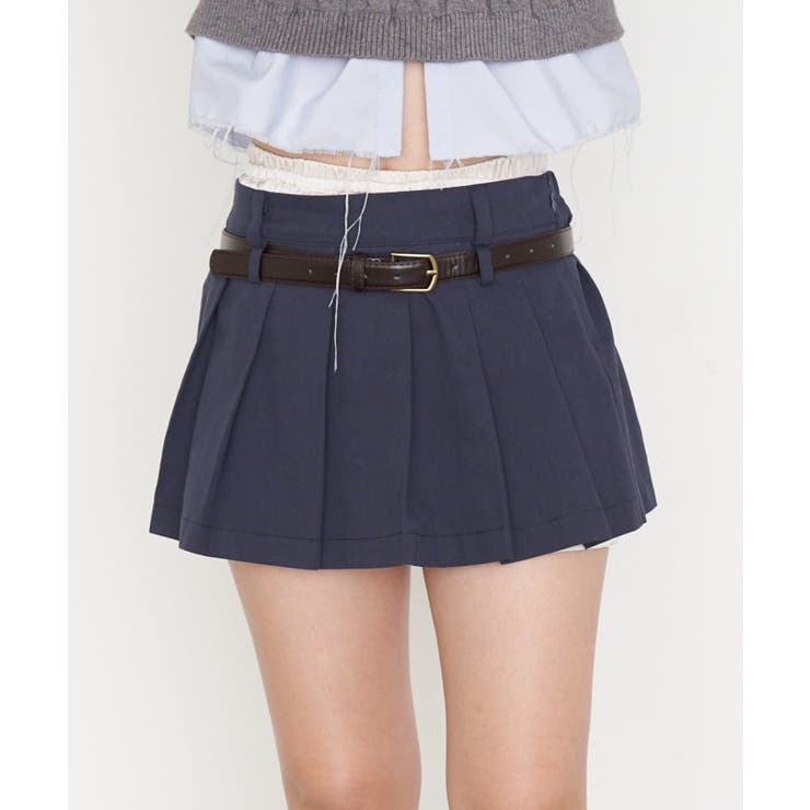 NVY | 【RAY CASSIN】レイヤードベルト付プリーツミニ | PAL GROUP OUTLET