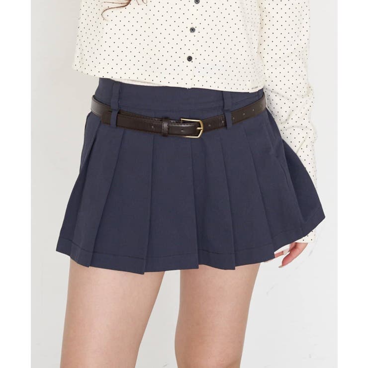 【RAY CASSIN】レイヤードベルト付プリーツミニ | PAL GROUP OUTLET | 詳細画像1 