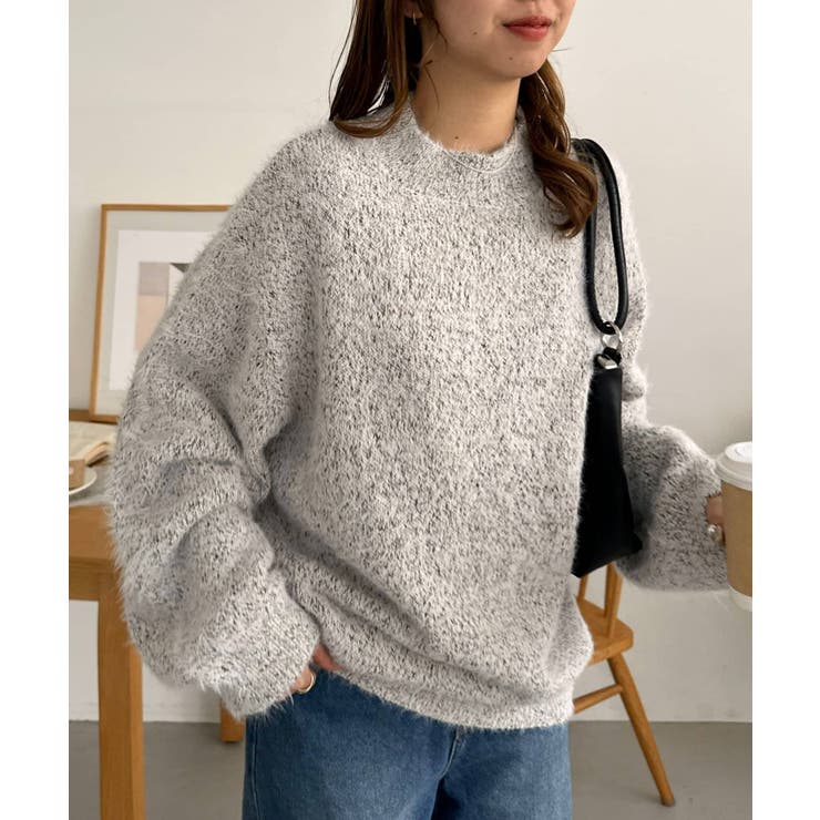 オフホワイト | 【Discoat】メランジシャギーニット | PAL GROUP OUTLET