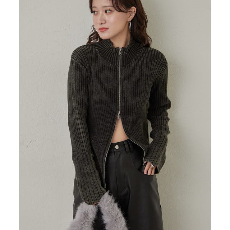 【mline】ダブルZIPリブカーディガン | PAL GROUP OUTLET | 詳細画像7 