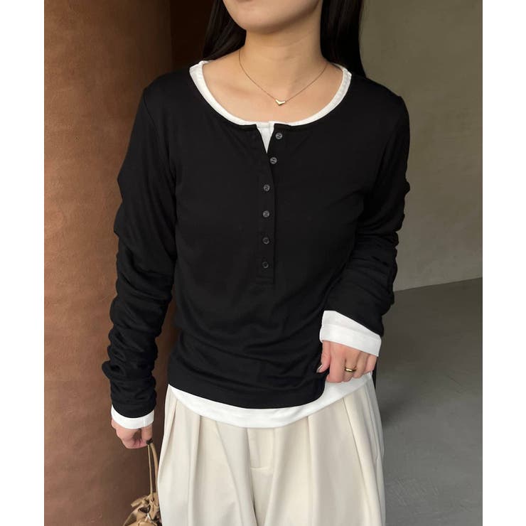 【CAPRICIEUX LE'MAGE】インナーSET袖ギャザーヘンリーＴ | PAL GROUP OUTLET | 詳細画像29 