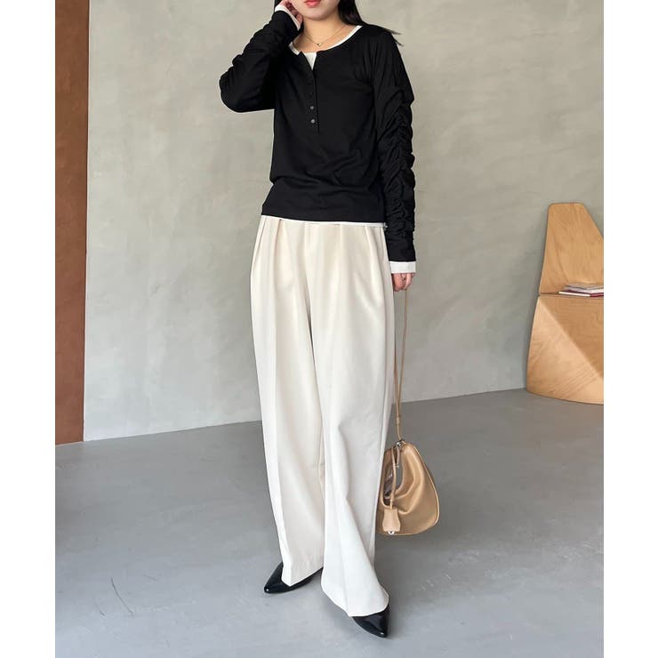 【CAPRICIEUX LE'MAGE】インナーSET袖ギャザーヘンリーＴ | PAL GROUP OUTLET | 詳細画像30 