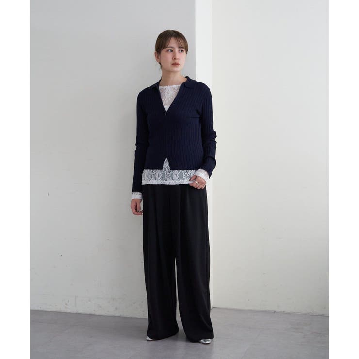 【SHENERY】ハーフジップリブニット | PAL GROUP OUTLET | 詳細画像1 