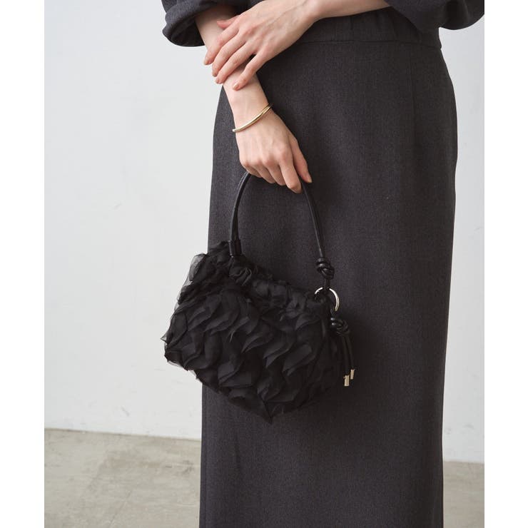 BK | 【Loungedress】【GALENA】メッシュフリル巾着Bag | PAL GROUP OUTLET