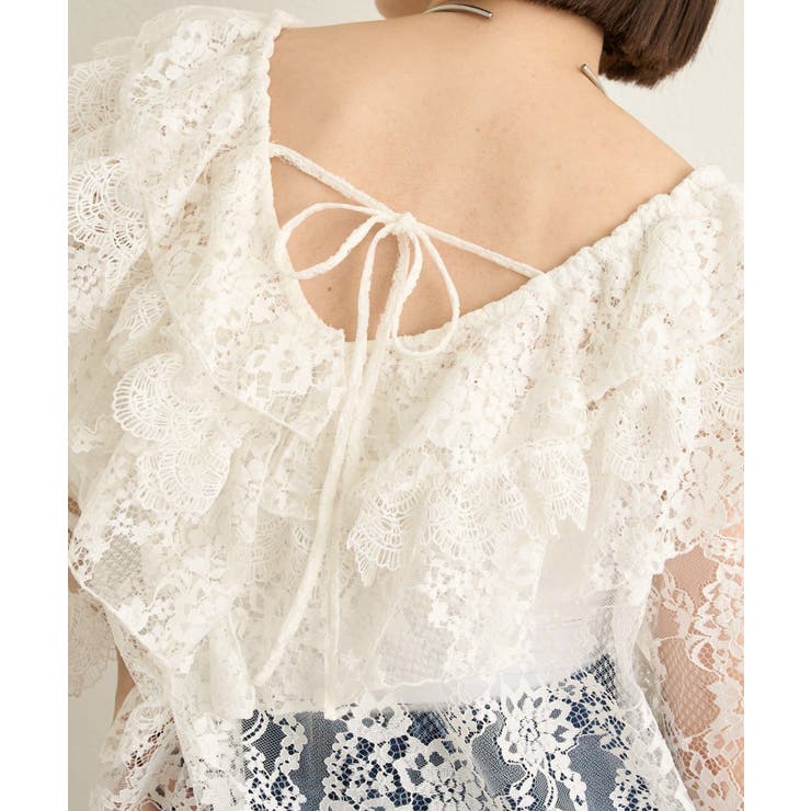 【Omekashi】レースラッフルブラウス | PAL GROUP OUTLET | 詳細画像3 