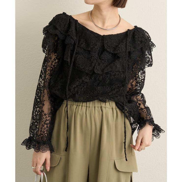 【Omekashi】レースラッフルブラウス | PAL GROUP OUTLET | 詳細画像42 