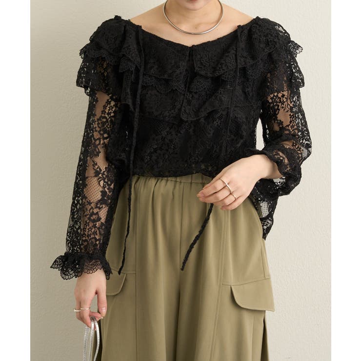 【Omekashi】レースラッフルブラウス | PAL GROUP OUTLET | 詳細画像46 