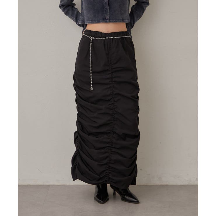 BLK | 【mline】[mline]ギャザーカーゴスカート | PAL GROUP OUTLET