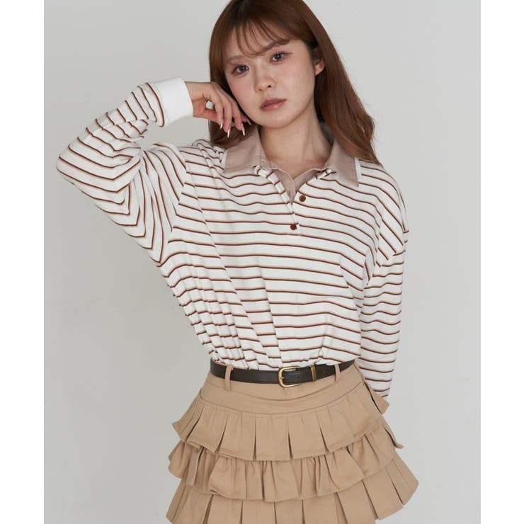 【RAY CASSIN】ボーダーポロT | PAL GROUP OUTLET | 詳細画像16 