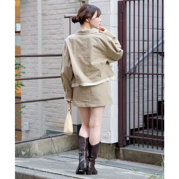 【Kastane】レイヤードショートシャツジャケット | PAL GROUP OUTLET | 詳細画像9 