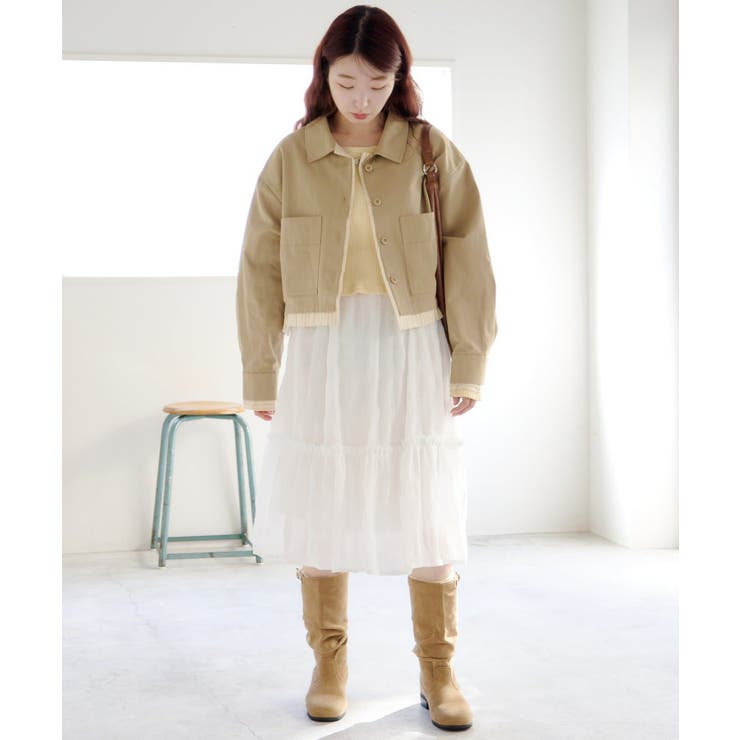 【Kastane】レイヤードショートシャツジャケット | PAL GROUP OUTLET | 詳細画像15 