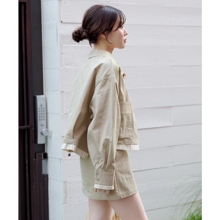 【Kastane】レイヤードショートシャツジャケット | PAL GROUP OUTLET | 詳細画像5 