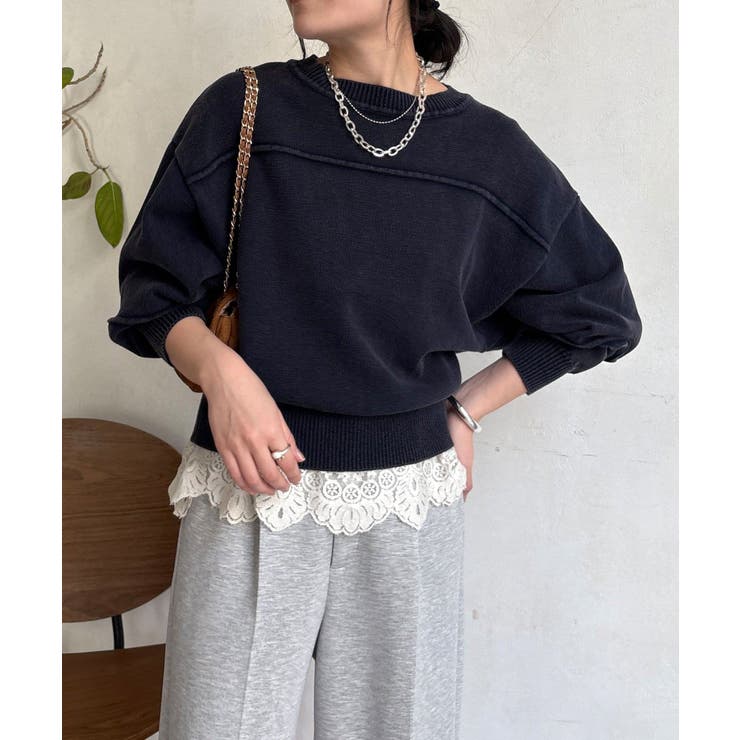 【DouDou】ピグメント加工スウエットライクニット | PAL GROUP OUTLET | 詳細画像6 