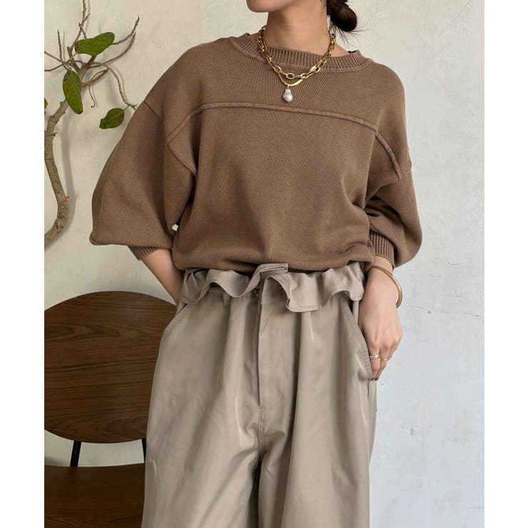 【DouDou】ピグメント加工スウエットライクニット | PAL GROUP OUTLET | 詳細画像26 