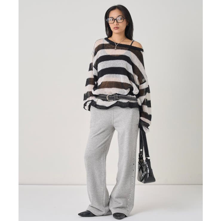 【WHO'S WHO gallery】ワイドボーダーメッシュニット | PAL GROUP OUTLET | 詳細画像15 