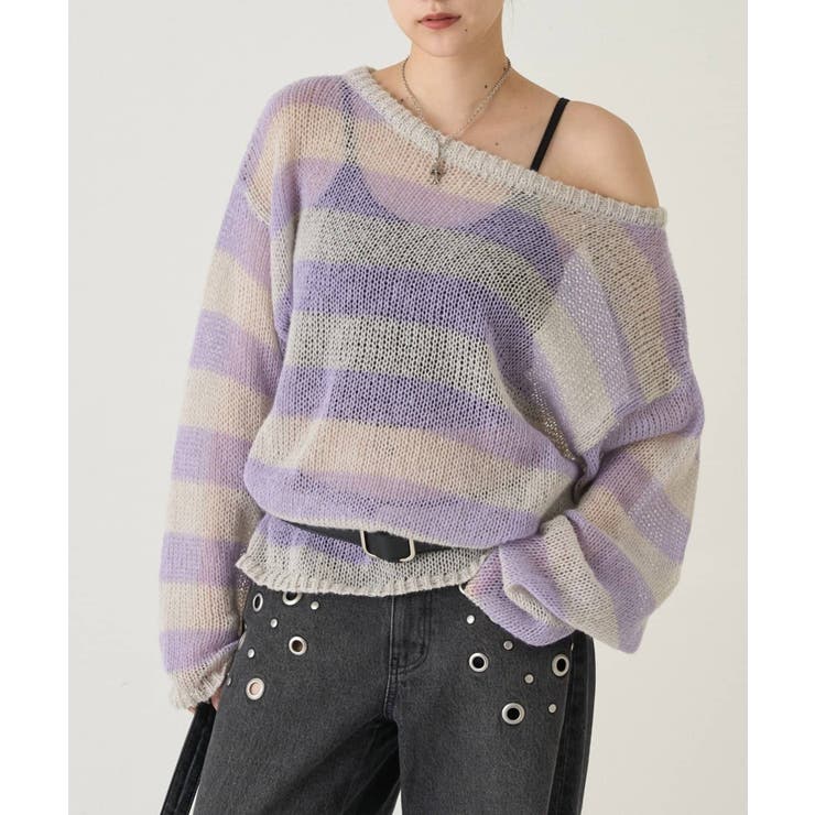 【WHO'S WHO gallery】ワイドボーダーメッシュニット | PAL GROUP OUTLET | 詳細画像18 