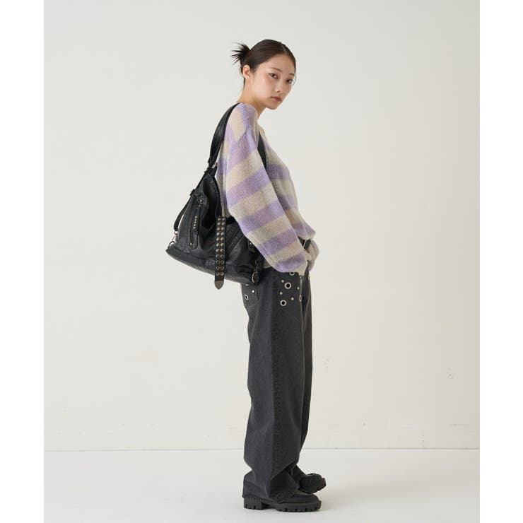 【WHO'S WHO gallery】ワイドボーダーメッシュニット | PAL GROUP OUTLET | 詳細画像19 