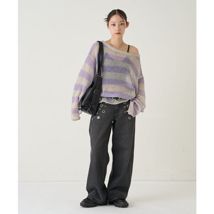 【WHO'S WHO gallery】ワイドボーダーメッシュニット | PAL GROUP OUTLET | 詳細画像20 