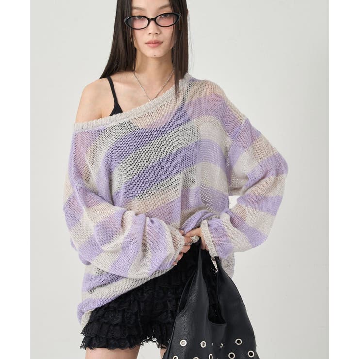 【WHO'S WHO gallery】ワイドボーダーメッシュニット | PAL GROUP OUTLET | 詳細画像22 