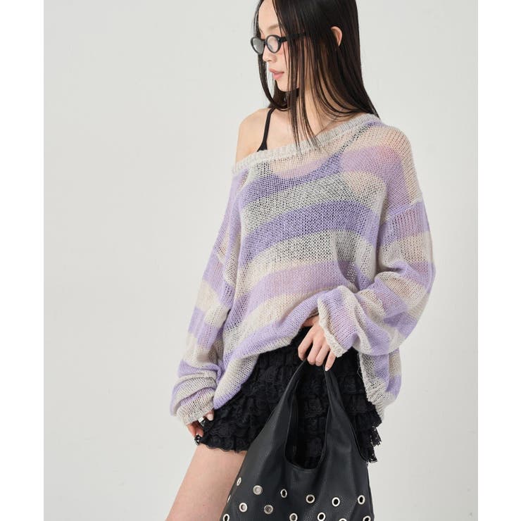【WHO'S WHO gallery】ワイドボーダーメッシュニット | PAL GROUP OUTLET | 詳細画像23 