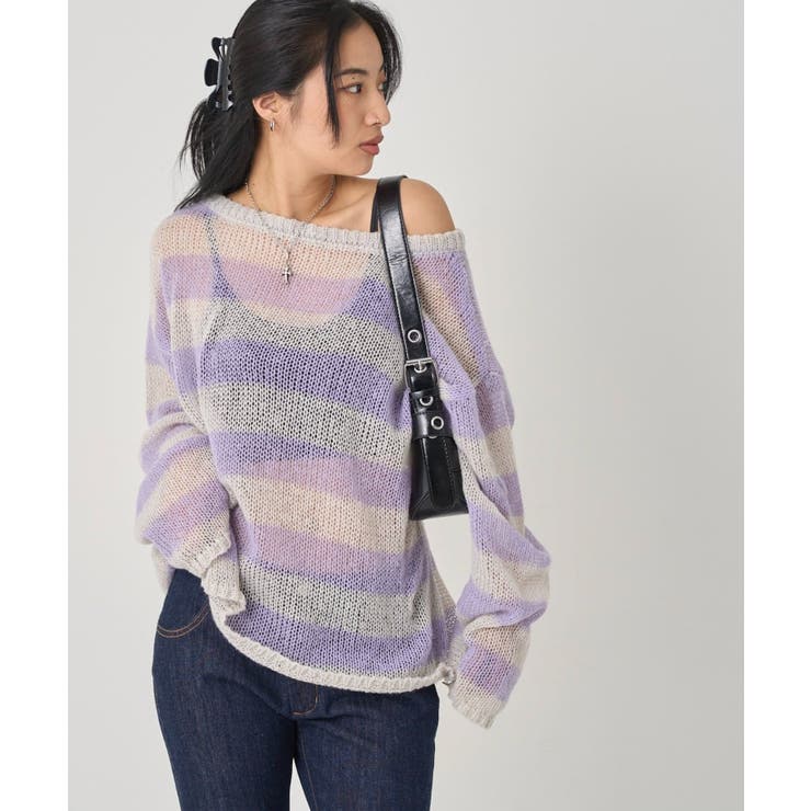 【WHO'S WHO gallery】ワイドボーダーメッシュニット | PAL GROUP OUTLET | 詳細画像27 