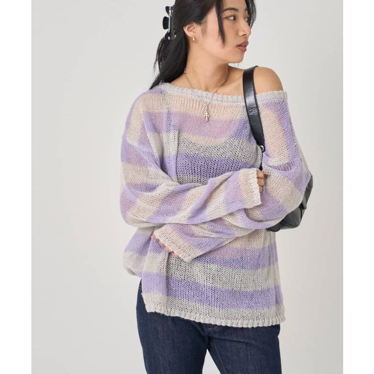 【WHO'S WHO gallery】ワイドボーダーメッシュニット | PAL GROUP OUTLET | 詳細画像28 