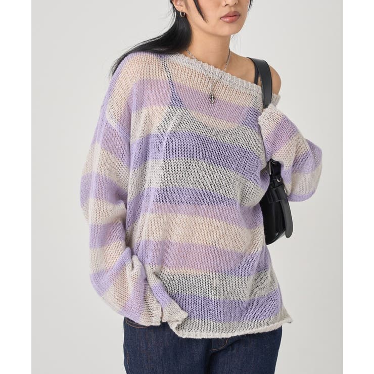 【WHO'S WHO gallery】ワイドボーダーメッシュニット | PAL GROUP OUTLET | 詳細画像29 