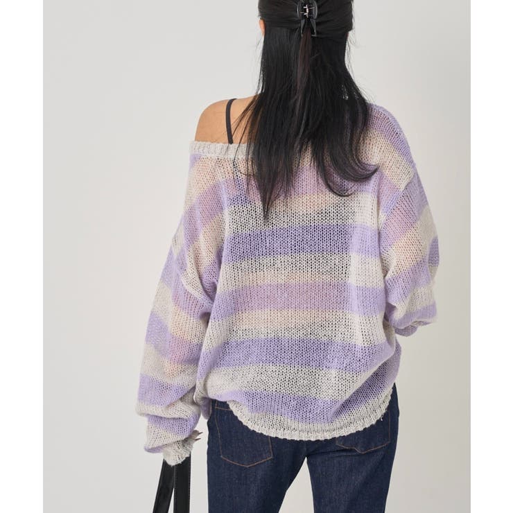 【WHO'S WHO gallery】ワイドボーダーメッシュニット | PAL GROUP OUTLET | 詳細画像30 