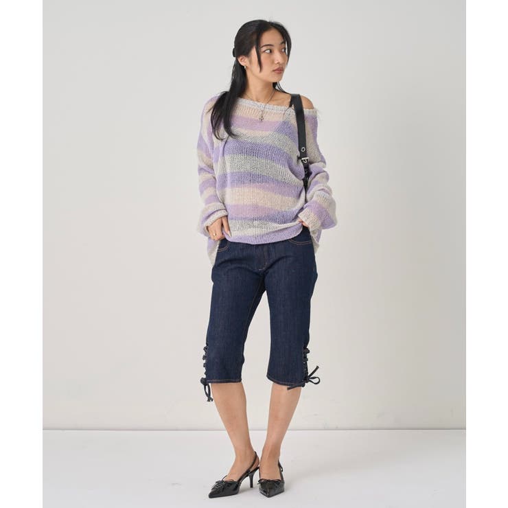 【WHO'S WHO gallery】ワイドボーダーメッシュニット | PAL GROUP OUTLET | 詳細画像31 