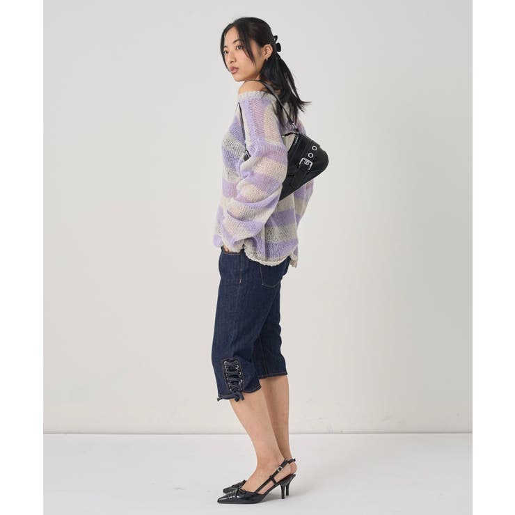 【WHO'S WHO gallery】ワイドボーダーメッシュニット | PAL GROUP OUTLET | 詳細画像32 