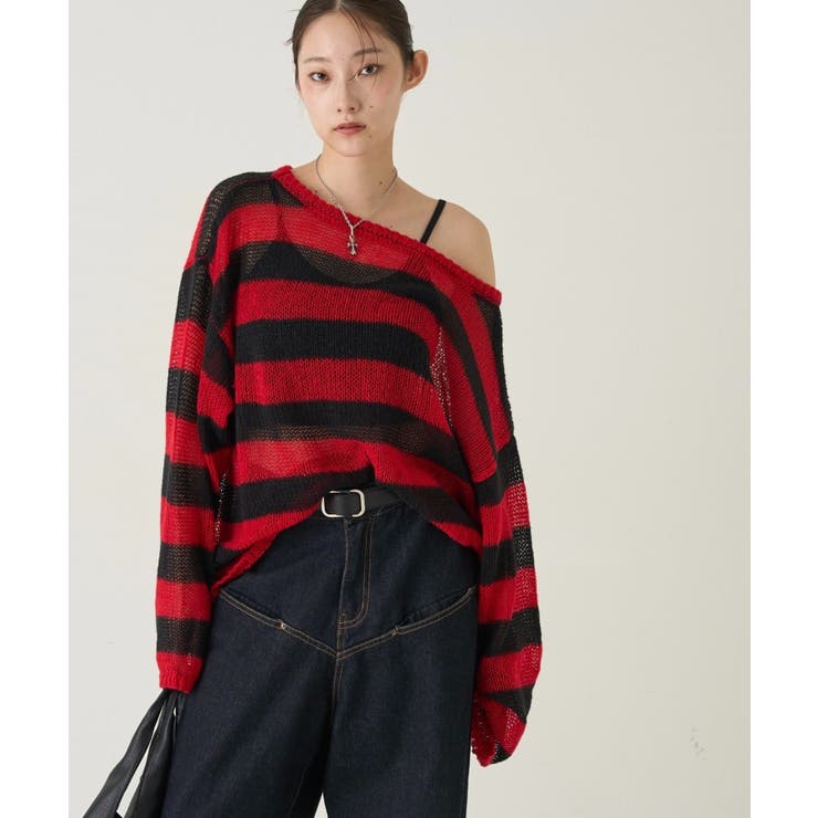 【WHO'S WHO gallery】ワイドボーダーメッシュニット | PAL GROUP OUTLET | 詳細画像39 