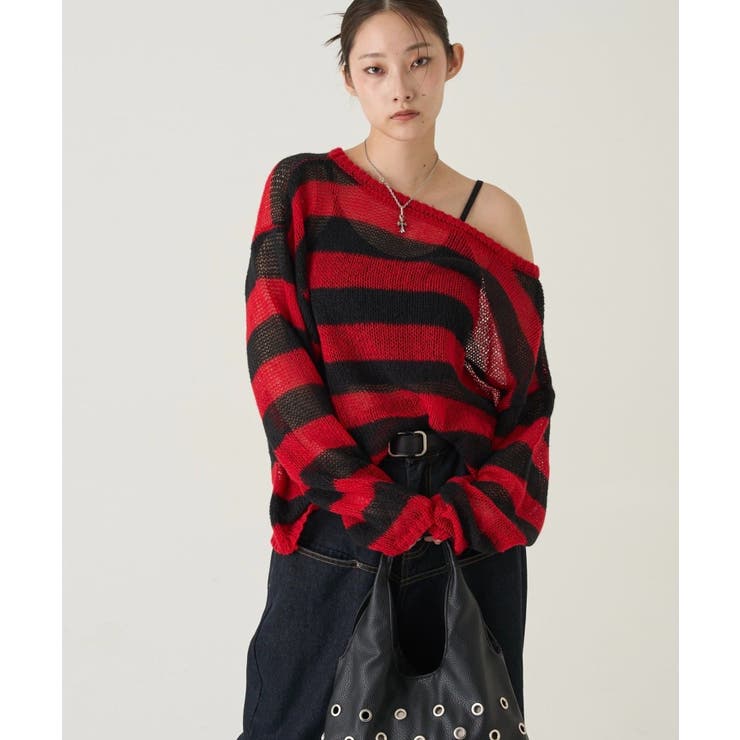 【WHO'S WHO gallery】ワイドボーダーメッシュニット | PAL GROUP OUTLET | 詳細画像40 