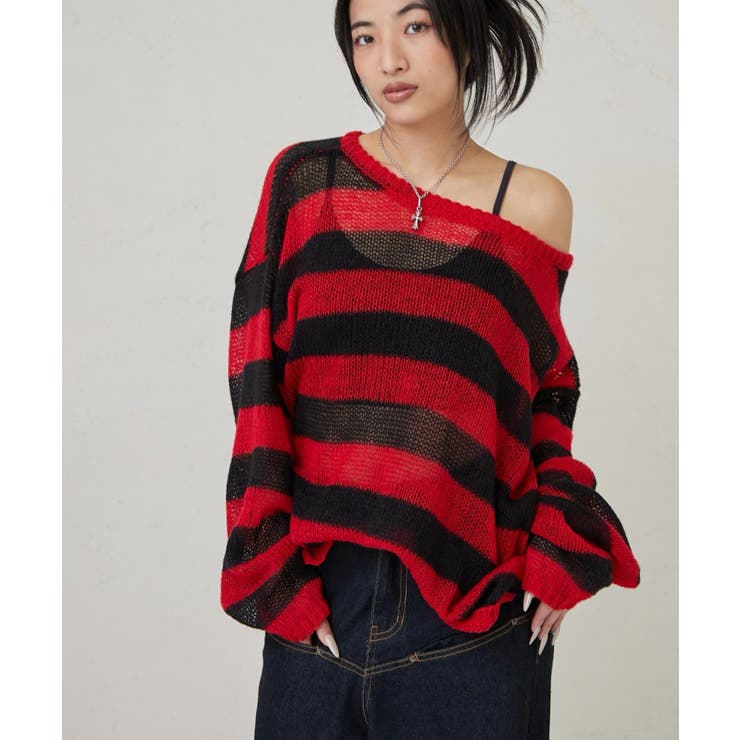 【WHO'S WHO gallery】ワイドボーダーメッシュニット | PAL GROUP OUTLET | 詳細画像44 