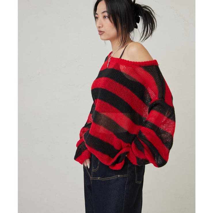 【WHO'S WHO gallery】ワイドボーダーメッシュニット | PAL GROUP OUTLET | 詳細画像45 