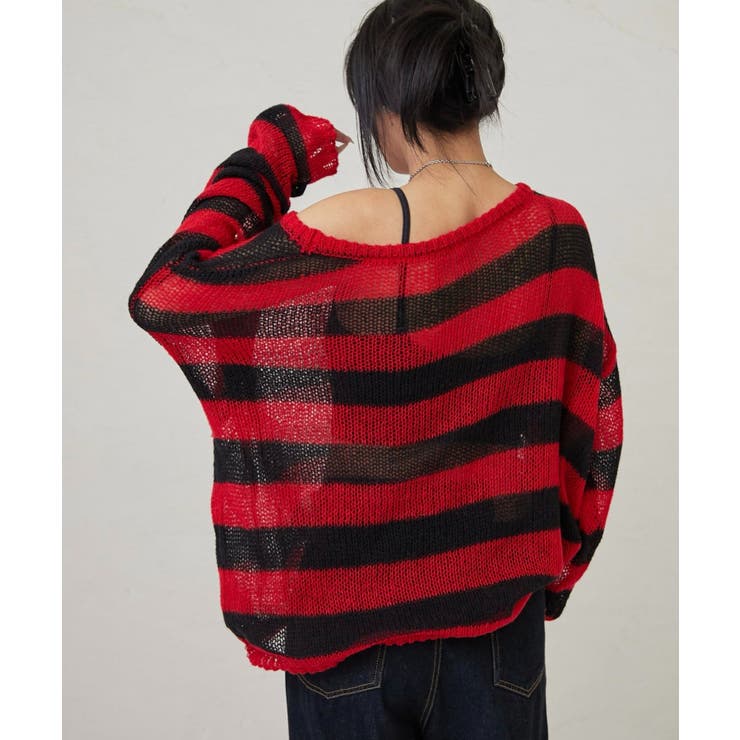 【WHO'S WHO gallery】ワイドボーダーメッシュニット | PAL GROUP OUTLET | 詳細画像46 
