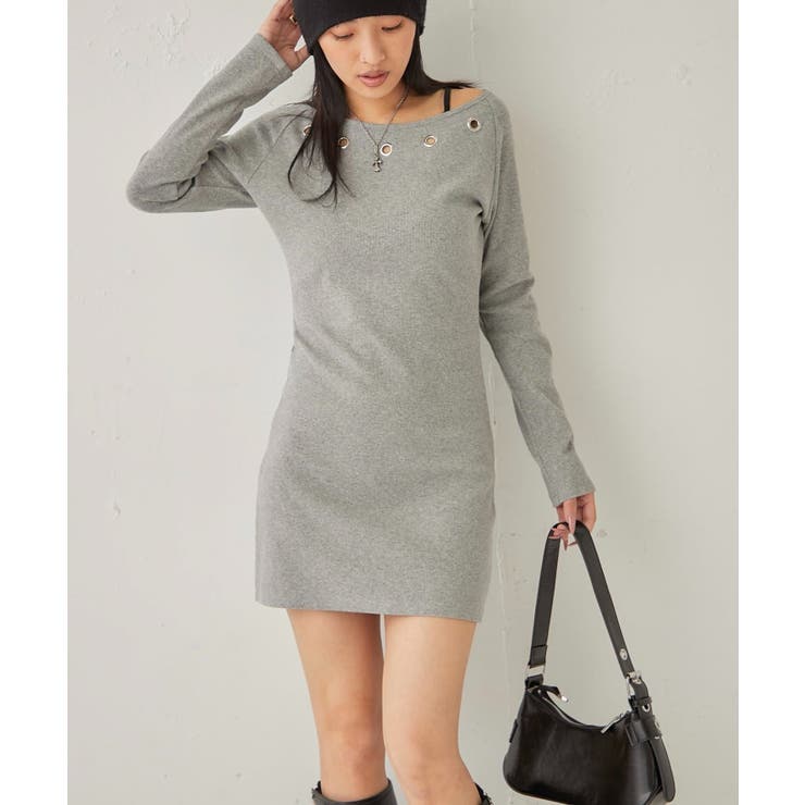 GRY | 【WHO'S WHO gallery】アイレットリブワンピース | PAL GROUP OUTLET