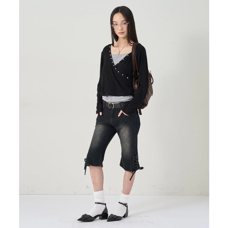 【WHO'S WHO gallery】レースアップデニムカプリパンツ | PAL GROUP OUTLET | 詳細画像14 