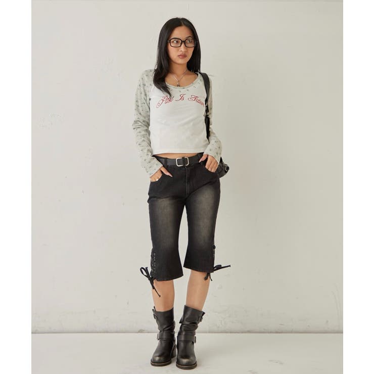 【WHO'S WHO gallery】レースアップデニムカプリパンツ | PAL GROUP OUTLET | 詳細画像16 