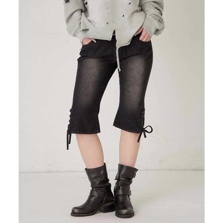 【WHO'S WHO gallery】レースアップデニムカプリパンツ | PAL GROUP OUTLET | 詳細画像2 