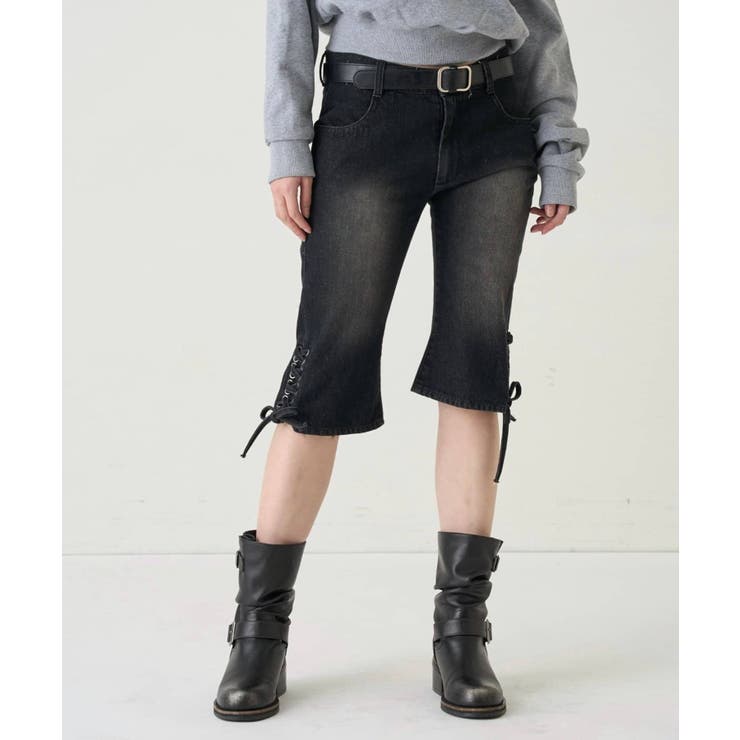 【WHO'S WHO gallery】レースアップデニムカプリパンツ | PAL GROUP OUTLET | 詳細画像7 