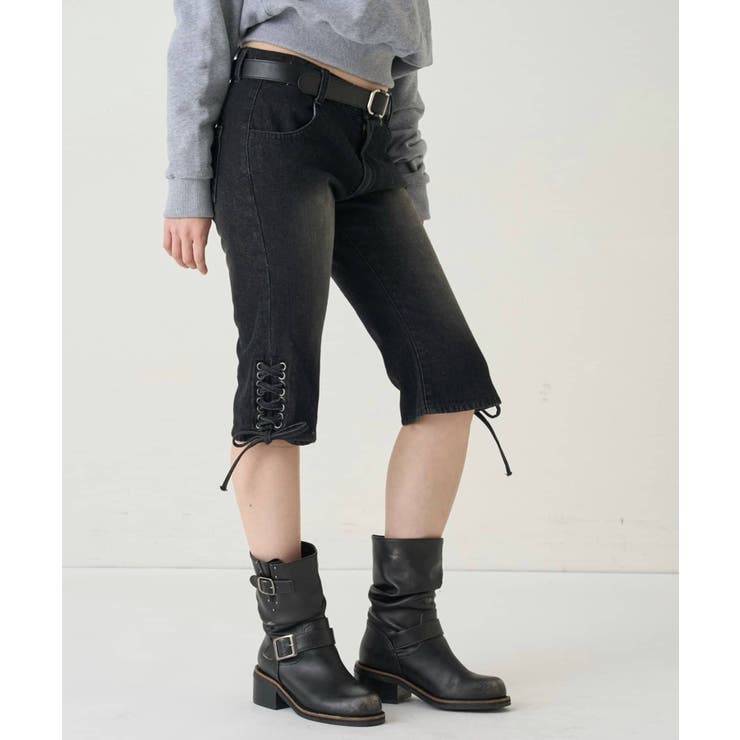 【WHO'S WHO gallery】レースアップデニムカプリパンツ | PAL GROUP OUTLET | 詳細画像8 