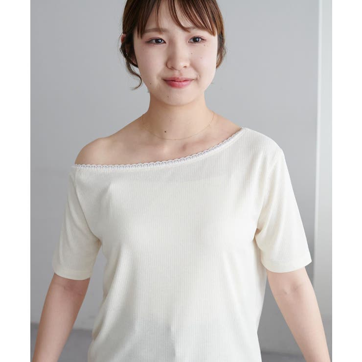 【Discoat】【umm】前後2WAY衿レース使いワンショルT | PAL GROUP OUTLET | 詳細画像14 