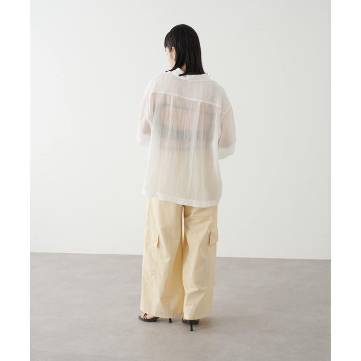【Omekashi】シアーリネンハーフスリーブシャツ | PAL GROUP OUTLET | 詳細画像10 